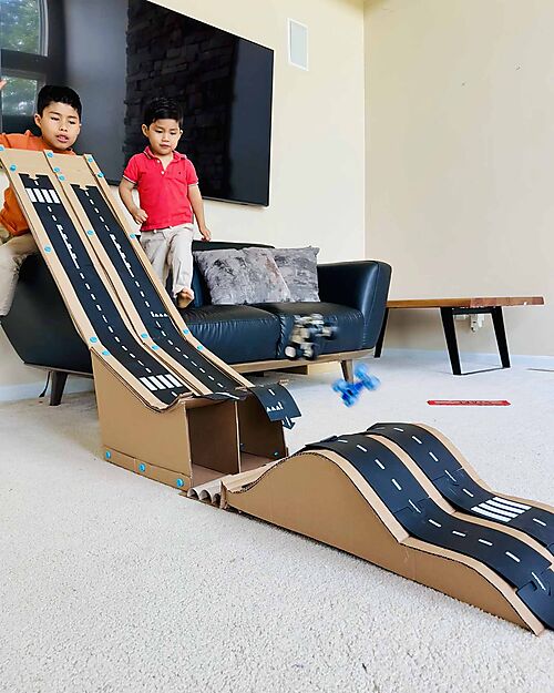 Waytoplay Pista Flessibile per Macchinine Waytoplay, 12 pezzi - Si adatta a tutte le superfici! Macchine e Trenini  in Legno