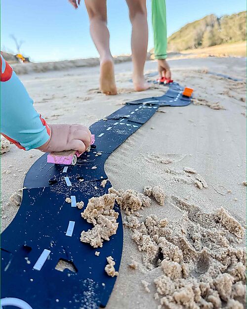 Waytoplay Pista Flessibile per Macchinine Waytoplay, 12 pezzi - Si adatta a tutte le superfici! Macchine e Trenini  in Legno