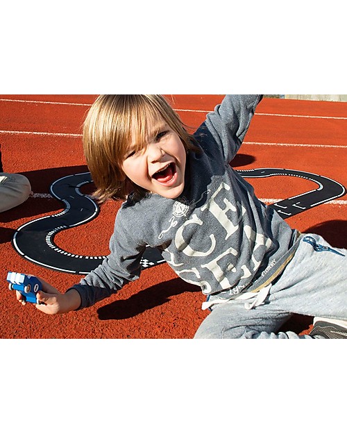 Waytoplay Pista flessibile per Macchinine Waytoplay,  Grand Prix, 24 pezzi - Si adatta a tutte le superfici! Macchine e Trenini  in Legno