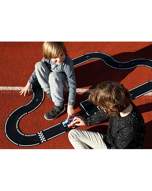 Waytoplay Pista flessibile per Macchinine Waytoplay,  Grand Prix, 24 pezzi - Si adatta a tutte le superfici! Macchine e Trenini  in Legno