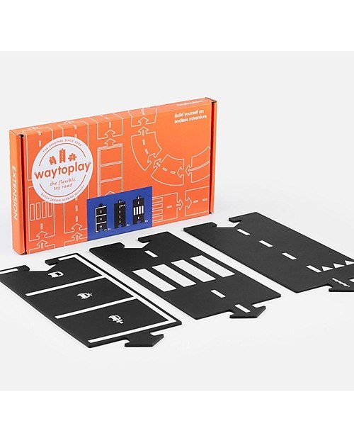 Waytoplay Set di Estensione per Pista per Macchinine Way to Play - 6 Pezzi Dritti Macchine e Trenini  in Legno