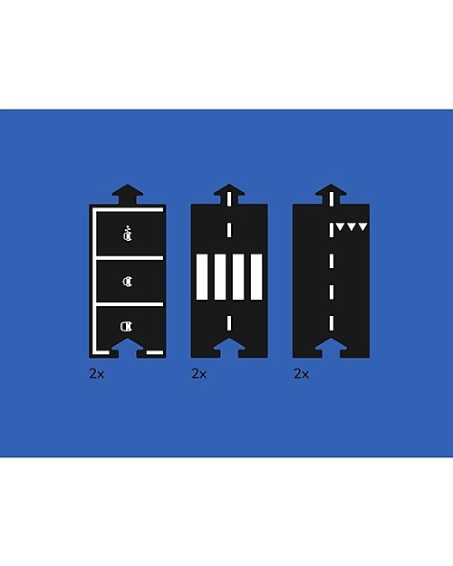 Waytoplay Set di Estensione per Pista per Macchinine Way to Play - 6 Pezzi Dritti Macchine e Trenini  in Legno