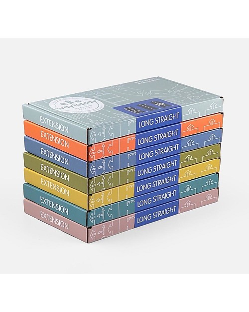 Waytoplay Set di Estensione per Pista per Macchinine Way to Play - 6 Pezzi Dritti Macchine e Trenini  in Legno