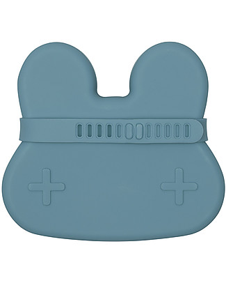 We Might Be Tiny Contenitore Coniglio Blu Carta di Zucchero Snackie 2 in 1 Porta Pranzo e Piatto - Senza BPA! Contenitori Latte e Snack