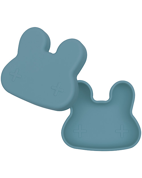 We Might Be Tiny Contenitore Coniglio Blu Carta di Zucchero Snackie 2 in 1 Porta Pranzo e Piatto -  Senza BPA! Contenitori Termici