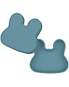 We Might Be Tiny Contenitore Coniglio Blu Carta di Zucchero Snackie 2 in 1 Porta Pranzo e Piatto -  Senza BPA! Contenitori Termici