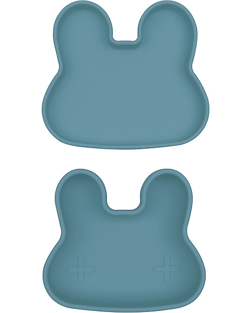 We Might Be Tiny Contenitore Coniglio Blu Carta di Zucchero Snackie 2 in 1 Porta Pranzo e Piatto -  Senza BPA! Contenitori Termici