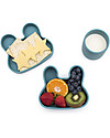 We Might Be Tiny Contenitore Coniglio Blu Carta di Zucchero Snackie 2 in 1 Porta Pranzo e Piatto -  Senza BPA! Contenitori Termici