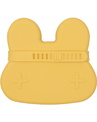 We Might Be Tiny Contenitore Coniglio Giallo Snackie 2 in 1 Porta Pranzo e Piatto - Senza BPA! Contenitori Latte e Snack