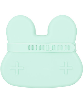 We Might Be Tiny Contenitore Coniglio Verde Menta Snackie 2 in 1 Porta Pranzo e Piatto - Senza BPA! Contenitori Latte e Snack