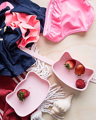 We Might Be Tiny Contenitore Gatto Rosa Snackie 2 in 1 Porta Pranzo e Piatto - Senza BPA! null