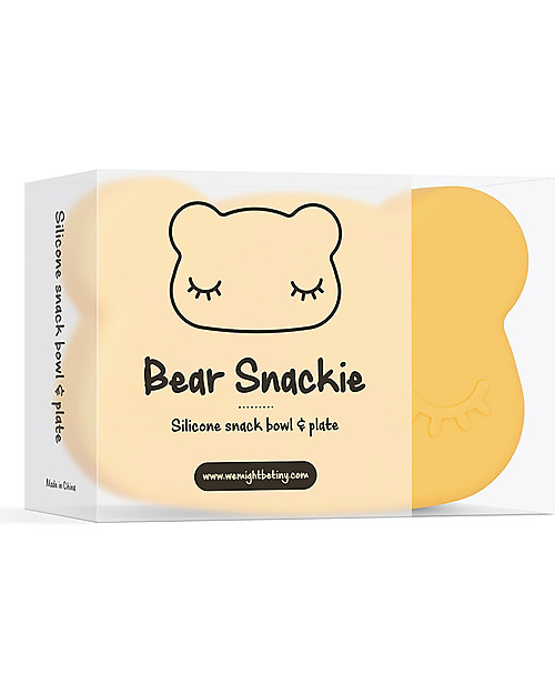 We Might Be Tiny Contenitore Orso Giallo Snackie 2 in 1 Porta Pranzo e Piatto -  Senza BPA! Contenitori Termici