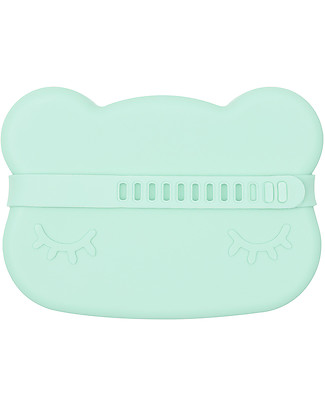 We Might Be Tiny Contenitore Orso Verde Menta Snackie 2 in 1 Porta Pranzo e Piatto - Senza BPA! Contenitori Latte e Snack