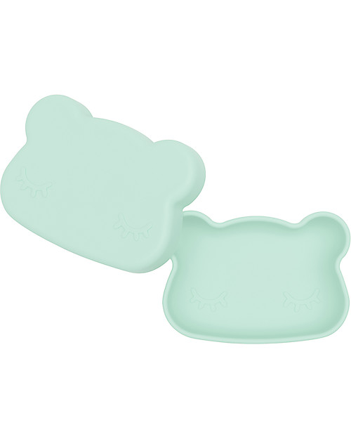 We Might Be Tiny Contenitore Orso Verde Menta Snackie 2 in 1 Porta Pranzo e Piatto -  Senza BPA! Contenitori Termici