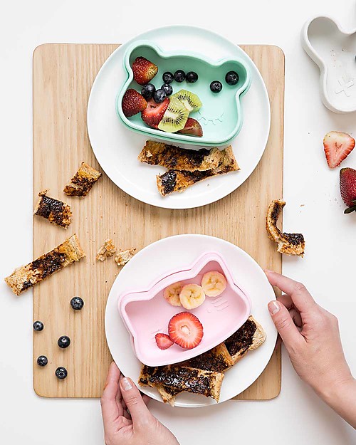 We Might Be Tiny Contenitore Orso Verde Menta Snackie 2 in 1 Porta Pranzo e Piatto -  Senza BPA! Contenitori Termici