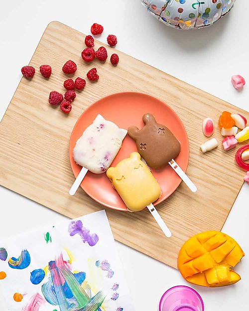 We Might Be Tiny Frostie Stampini Carbone Gatto/Orso/Coniglietto 2 in 1 Ghiaccioli e Biscotti - Senza BPA! Contenitori Termici