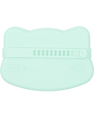 We Might Be Tiny OUTLET Contenitore Gatto Verde Menta Snackie 2 in 1 Porta Pranzo e Piatto - Senza BPA! - Pezzo di Showroom Contenitori Latte e Snack