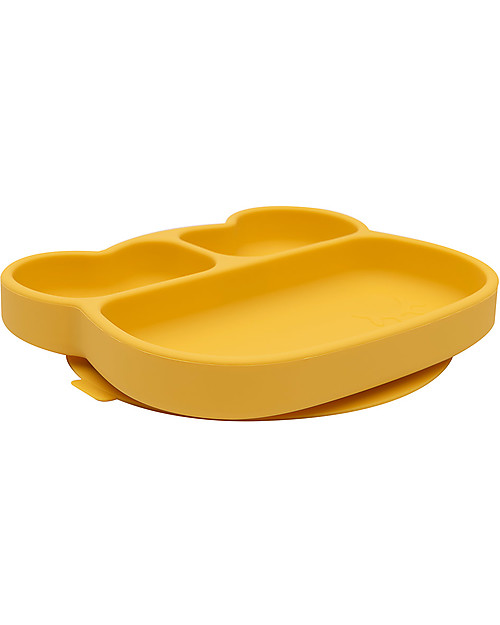 We Might Be Tiny Piatto Multiscomparto con Base Anti-scivolo Orso, Giallo - Senza BPA! Piatti e Scodelle