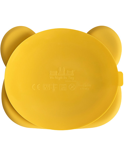 We Might Be Tiny Piatto Multiscomparto con Base Anti-scivolo Orso, Giallo - Senza BPA! Piatti e Scodelle