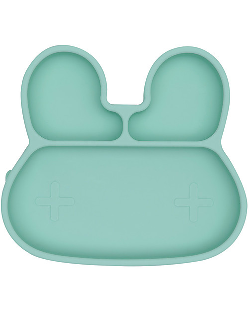 We Might Be Tiny Piatto Multiscomparto Coniglio, Verde Menta, con Base Anti-scivolo - Senza BPA! Piatti e Scodelle