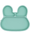 We Might Be Tiny Piatto Multiscomparto Coniglio, Verde Menta, con Base Anti-scivolo - Senza BPA! Piatti e Scodelle