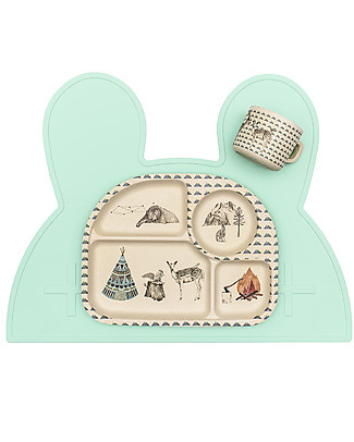 We Might Be Tiny Tovaglietta Placie Antiscivolo Coniglietto, Verde Menta - Senza BPA! Set Pappa