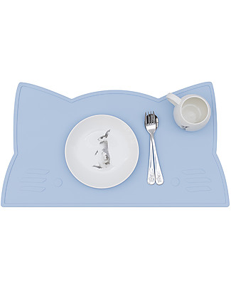 We Might Be Tiny Tovaglietta Placie Antiscivolo Gatto, Celeste - Senza BPA! Set Pappa