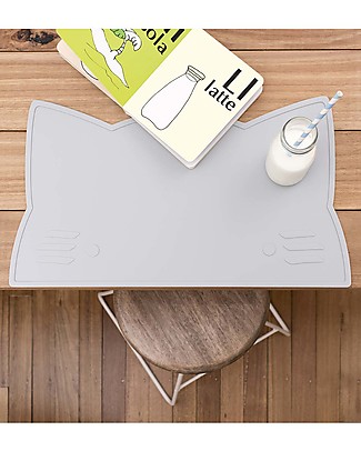 We Might Be Tiny Tovaglietta Placie Antiscivolo Gatto, Grigio Chiaro - Senza BPA! Set Pappa