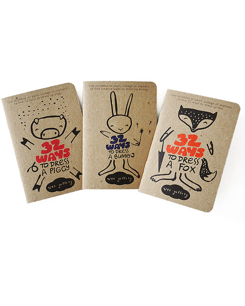 Wee Gallery 32 Modi di Vestire un Maialino (Libro Creativo-Carta Riciclata) Disegnare e Colorare