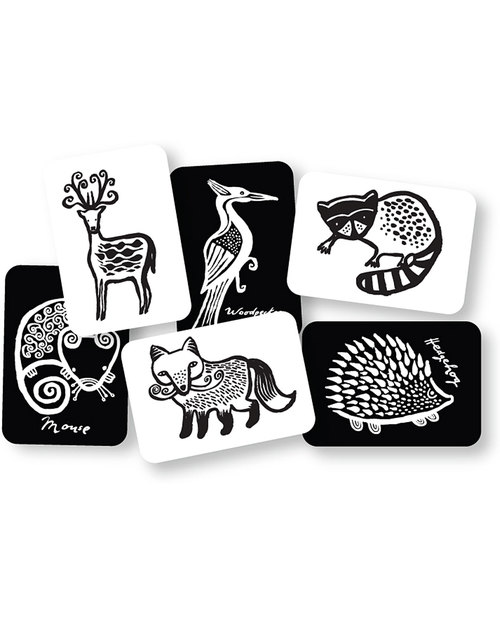 Wee Gallery Cartoline Baby Art Cards - Gli Animali del Bosco (Visibili per i Neonati!) - Giochi per Neonati_