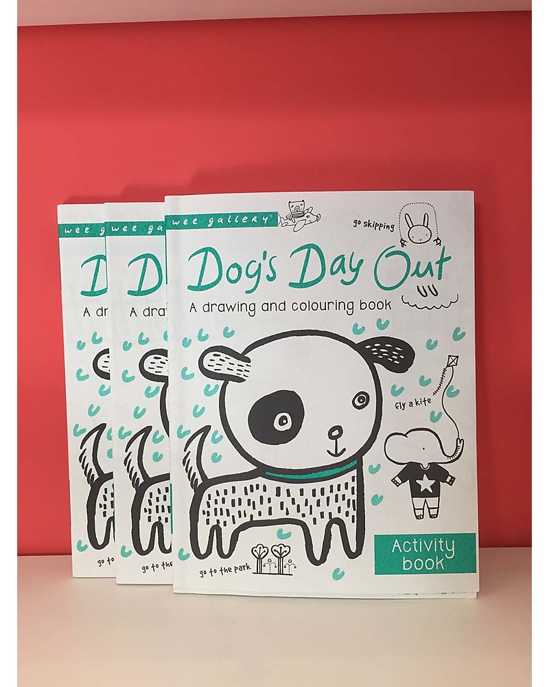 Wee Gallery Libro da colorare e disegnare Dog s Day Out Activity Book – Libro interattivo