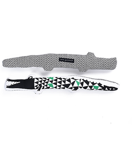 Wee Gallery Nursery Friends, Cuscino Coccodrillo - 63 cm - Cotone Bio Cuscini Arredo