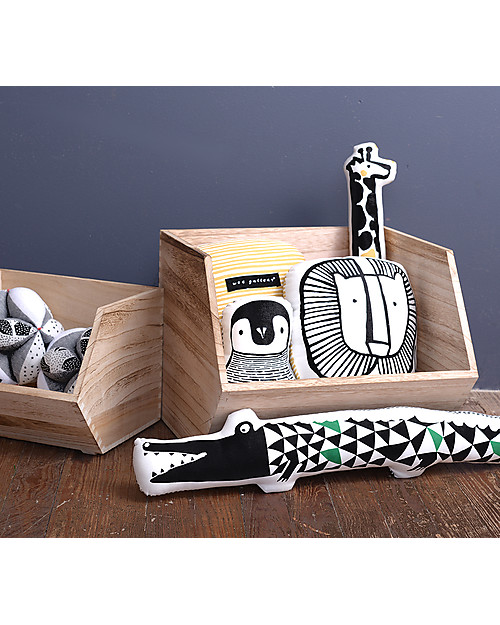 Wee Gallery Nursery Friends, Cuscino Coccodrillo - 63 cm - Cotone Bio Cuscini Arredo