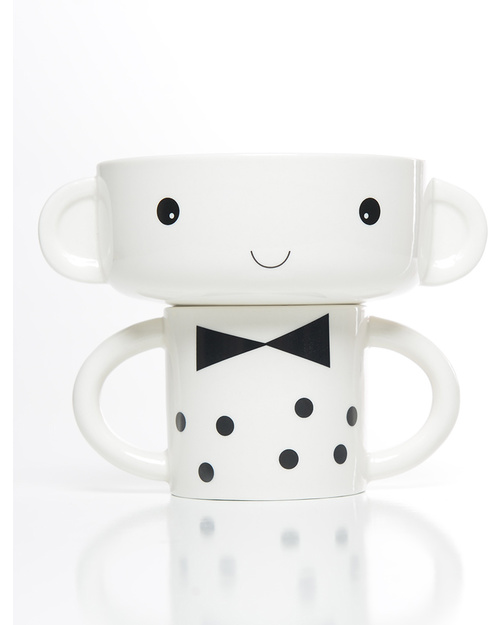 Wee Gallery Set Tazza e Ciotola in Ceramica - Bambino Piatti e Scodelle