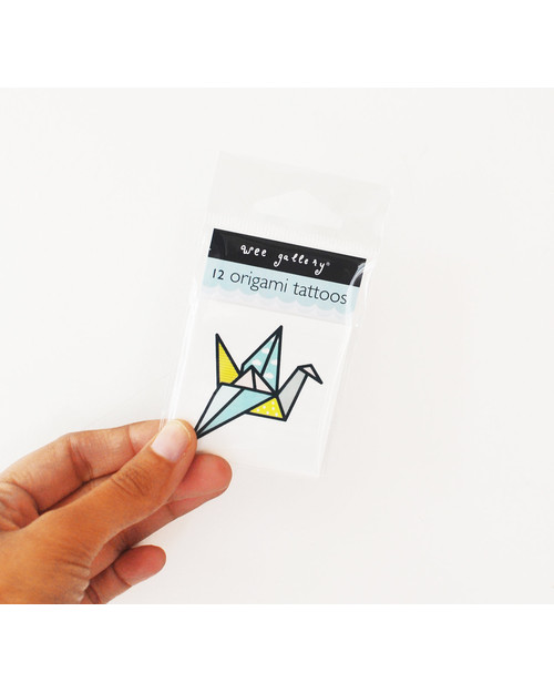 Wee Gallery Tatuaggi Temporanei Origami (12 Pezzi) - atossici e sicuri Tatuaggi da Bambini