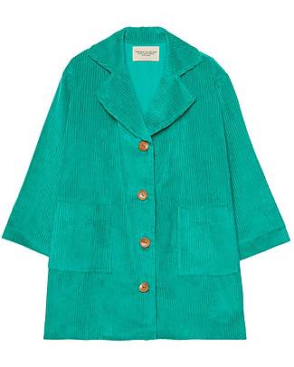 Weekend House Cappotto a Coste in Velluto - Verde - 100% Cotone Biologico Cappotti