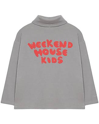 Weekend House Maglia Dolcevita a Maniche Lunghe - Grigio con Loco - Cotone Biologico Maglie Manica Lunga