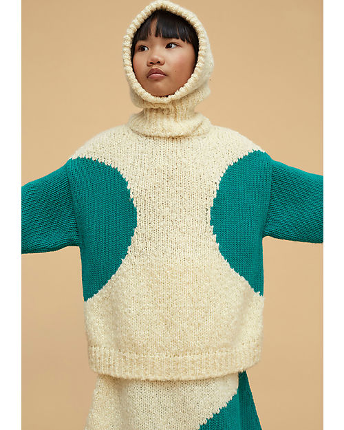 Weekend House Maglione Oversize - a Pois Crema - Lana Riciclata Maglioni