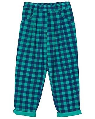 Weekend House Pantaloni a Coste in Velluto - Verde /Blu - 100% Cotone Organico Pantaloni Lunghi