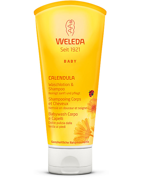 Weleda Babywash Corpo e Capelli alla Calendula Bio - Per capelli e pelli delicati Bagno Doccia Shampoo