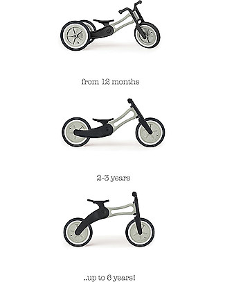 Wishbone Design Studio Wishbone Bike Re2 3in1 - Raw - Bici Pedagogica che Cresce col tuo Bimbo Da 1 a 6 anni - Riciclata e riciclabile! Biciclette Senza Pedali