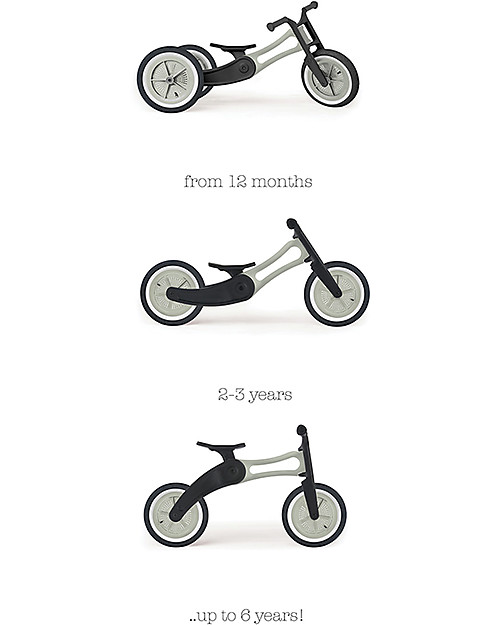 Wishbone Design Studio Wishbone Bike Re2 3in1 - Rosso - Bici Pedagogica che Cresce col tuo Bimbo Da 1 a 6 anni - Riciclata e riciclabile! Biciclette senza Pedali