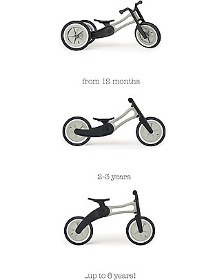 Wishbone Design Studio Wishbone Bike Re2 3in1 - Rosso - Bici Pedagogica che Cresce col tuo Bimbo Da 1 a 6 anni - Riciclata e riciclabile! Biciclette senza Pedali