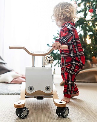 Wishbone Design Studio Wishbone Flip Cavalcabile Bianco in Legno 3 in 1: Cresce col Bimbo e Super-Sostenibile! Cavalcabili