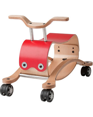 Wishbone Design Studio Wishbone Flip Cavalcabile Rosso in Legno 3 in 1: Cresce col Bimbo e Super-Sostenibile! Cavalcabili