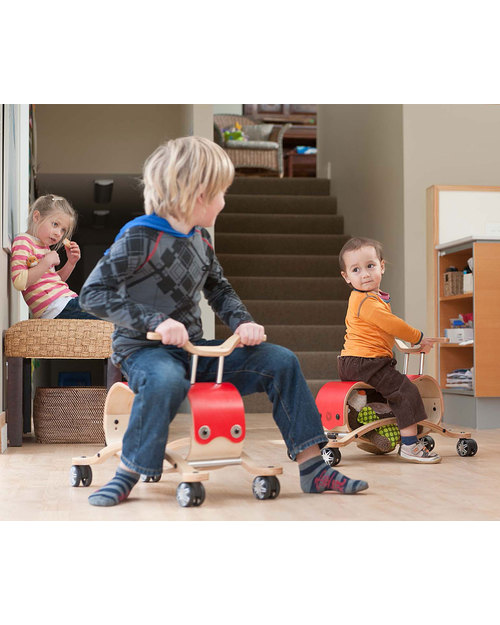 Wishbone Design Studio Wishbone Flip Cavalcabile Rosso in Legno 3 in 1: Cresce col Bimbo e Super-Sostenibile! Cavalcabili
