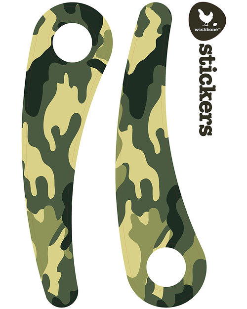 Wishbone Design Studio Wishbone Stickers - Recycled Edition - Camouflage - Adesivi per la personalizzazione Accessori Biciclette