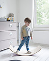 Wobbel Wobbel Original Linnen Tavola d'Equilibrio in Legno Sbiancato, Smalto Trasparente - Divertimento ed esercizio per grandi e piccini Giochi Montessoriani