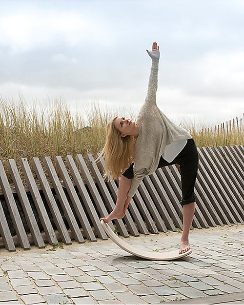 Wobbel Wobbel Original Tavola d'Equilibrio in Legno, Smalto Trasparente - Divertimento ed esercizio per grandi e piccini Giochi Montessoriani