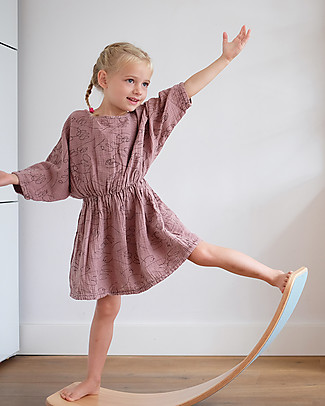 Wobbel Wobbel Original Tavola d'Equilibrio in Legno, Smalto Trasparente e Feltro - Azzurro Cielo - Divertimento ed esercizio per grandi e piccini Giochi Montessoriani